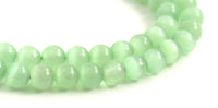 cat eye cat's light green 6mm 6 mm round gemstone supplies for jewelry making strand 2
