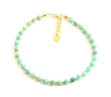 minimalist, amazonite, green, gemstone, anklet, jewelry, small bead, 4mm, 4 mm, beaded, sterling silver 925 6