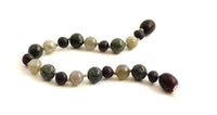 knotted amber bracelet jewelry black cherry raw unpolished green lace stone labradorite gray 3