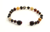 anklet bracelet black cherry raw unpolished amber baltic baroque jewelry jewellery beaded gemstone 3