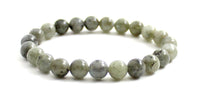 Stretch Bracelet With Sterling Silver and Gray Labradorite