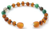 anklet bracelet gemstone amber baltic knotted teething raw unpolished cognac baroque smoky quartz african jade 3