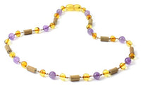 Hazelwood, Honey, Amber, Polished, Teething, Necklace, Kids, Amethyst 3