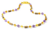 Hazelwood, Honey, Amber, Polished, Teething, Necklace, Kids, Amethyst 3