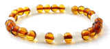 moonstone white amber baltic bracelet jewelry stretch cognac baroque gemstone elastic band 4