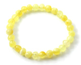 Adult, Cognac, Amber, Baltic, Stretch, Bracelet, Beaded, Certified, Real, Milky Butter Yellow