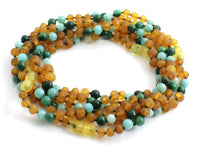 jewelry, necklaces, beaded, amazonite, baltic amber, african jade, raw, honey, unpolished, green, bulk