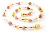 lemon, amber, necklaces, jewelry, wholesale, sale, in bulk, lot, sunstone, rose quartz, gemstone 4