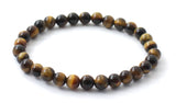 tiger eye tiger's tigers' bracelet jewelry stretch brown 4mm 4 mm 6 6mm gemstone for men women adult 6
