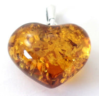Pendant, Baltic, Heart, Honey, Silver, Golden, Jewelry, Amber, Sterling 925 4