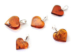 pendants, wholesale, amber, hearts, heart, cognac, in bulk, baltic