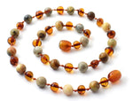 necklace, amber, polished, cognac, baltic, gemstone, crazy agate, jewelry