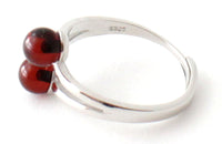 RRP-4S2 Silver Ring With Baltic Amber Beads