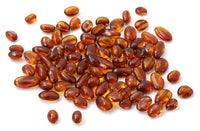 bean, amber, olive, beads, baltic, cognac, polished, small, drilled 2