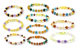 Wholesale Lot of 10 Mixed Design Baltic Amber and Gemstone Bracelets