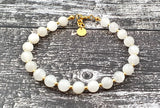 bracelet moonstone white gemstone 6mm 6 mm jewelry golden silver 925 beaded