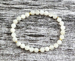 moonstone white stretch bracelet elastic band jewelry white 6mm 4mm 4 6 mm beaded with sterling silver 925 for men woman gemstone