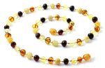 Men, Necklace, Mix, Polished, Amber, Baroque, Multi Color, Baltic