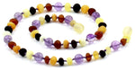 necklace gemstone amber amethyst violet purple mix multicolor baroque for kids children