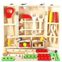 wooden, toy, pretend, wood, carpenter, tool, box, set, boy 3