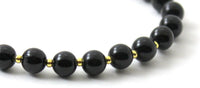 obsidian bracelet black jewelry with sterling silver 925 golden beaded gemstone for men women 6mm 6 mm 4