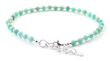 minimalist, amazonite, green, gemstone, anklet, jewelry, small bead, 4mm, 4 mm, beaded, sterling silver 925 3