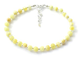 anklet, jewelry, amber, baltic, milky, butter, natural, jewelry, sterling silver 925
