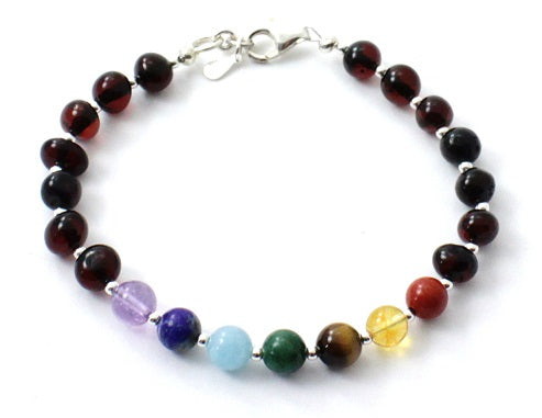 cherry, amber, baltic, sterling silver 925, bracelet, jewelry, women