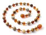 collar, ámbar, pulido, coñac, báltico, piedra preciosa, ágata loca, joyería