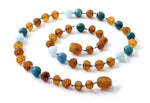 necklace, apatite, blue, amber, baltic, for boys, jewelry, aquamarine, gemstone, raw cognac