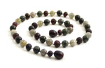necklace black amber cherry raw unpolished kids labradorite gemstone gray serpentine green lace stone 6mm 6 mm