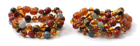 bracelets, anklets, amber, baltic, jewelry, wholesale, cognac, polished, teething, baby, red jasper, labradorite, gray, tiger eye, tifer's eye, brown