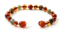 bracelets, anklets, amber, baltic, jewelry, wholesale, cognac, polished, teething, baby, red jasper, labradorite, gray, tiger eye, tifer's eye, brown 5