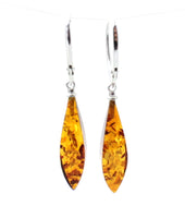 baltic, jewelry, earrings, amber, cognac, drop, silver, faceted, cognac, brown