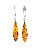 baltic, jewelry, earrings, amber, cognac, drop, silver, faceted, cognac, brown