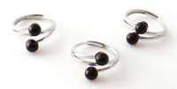 anillos, ámbar, venta al por mayor, joyería, báltico, plata esterlina 925, ajustable, dos cuentas, cereza, negro, coñac, marrón