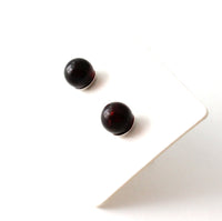 Stud, Cherry, Baltic, Amber, Jewelry, Black, Earrings, Silver, Sterling 925 4