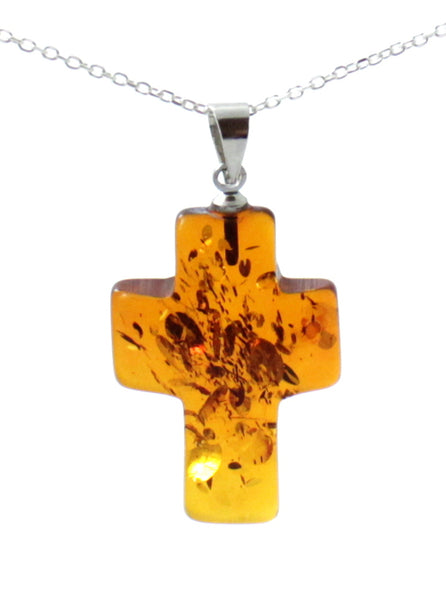 Baltic Amber Wholesale 5 pcs of Cross Cognac Pendants. TipTopEco