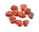 heart hearts amber baltic for jewelry making necklace drilled top