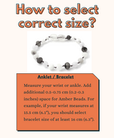 guide size amber anklet bracelet length