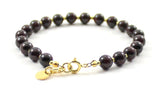 garnet, jewelry, bracelet, burgundy, jewellery, with sterling silver 925 golden beaded 6 mm 6mm for women adult 4