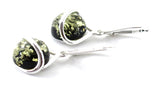 green, earrings, amber, jewelry, silver, sterling 925, drop, oval 3