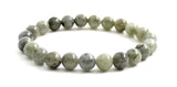 gemstone gemstone gemstone grey labradorite 6mm 8mm 4mm 6 4 8 mm jewelry bracelet grey stretch شريط مرن للرجال امرأة مع الفضة الإسترلينيّة 925 ذهبي 7