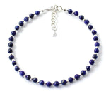 Náramek, Lapis Lazuli, Šperky, Malé, Šperky, Minimalistické, Tmavě Modrá, Stříbro 925 Zlatá 4 mm 4 mm