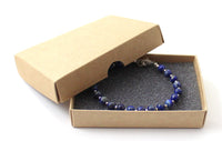 lapis lazuli šperkový náramek korálkový drahokam modrý mincovní stříbro 925 zlatý 6 mm 6 mm 2