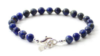 lapis lazuli šperkový náramek korálkový drahokam modrý mincovní stříbro 925 zlatý 6 mm 6 mm 3