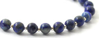 lapis lazuli šperkový náramek korálkový drahokam modrý mincovní stříbro 925 zlatý 6 mm 6 mm 4
