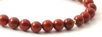Pulsera de plata de ley 925 con piedras preciosas de jaspe rojo dorado, joyería elástica para mujeres y hombres, 6mm, 8mm, 4mm, 4, 6, 8mm y 3