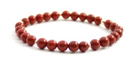 Pulsera de plata de ley 925 con piedras preciosas de jaspe rojo dorado, joyería elástica para mujeres y hombres, 6mm, 8mm, 4mm, 4, 6, 8mm y 5