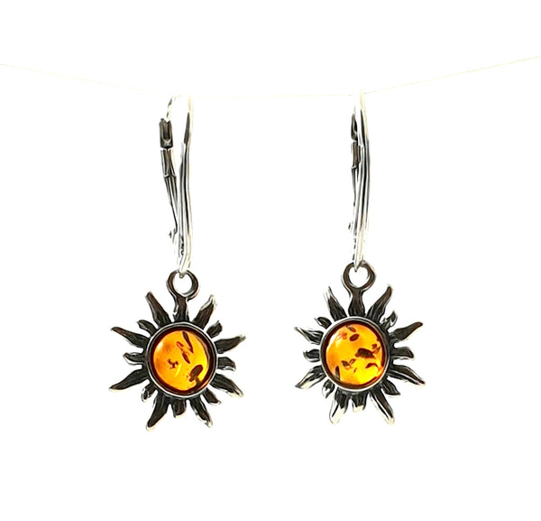 sun, amber, baltic, silver, sterling 925, drop, earrings, jewelry, jewellery 2